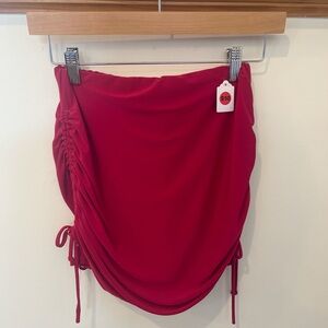 Windsor Scarlet Ruched Mini Skirt